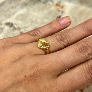 Sunbeam Heart Ring - 18K Guldbelagt