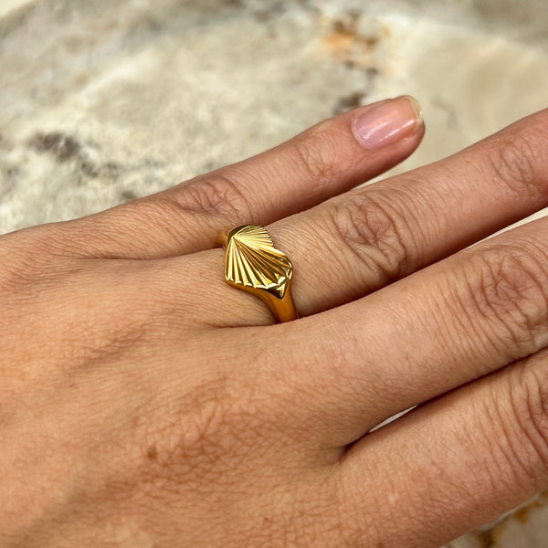 Sunbeam Heart Ring - 18K Guldbelagt