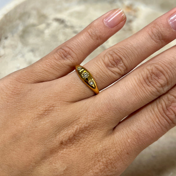 Star Oval Ring - 18K Guldbelagt