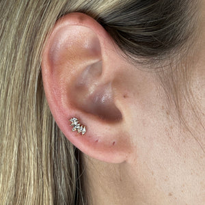 Krystal Stud Øreringe - 18K Guldbelagt