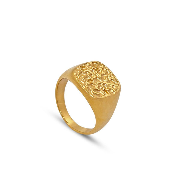 Hamret Ring - 18K Guldbelagt