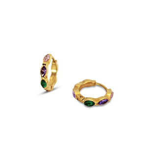Color Hoops Øreringe - 18K Guldbelagt