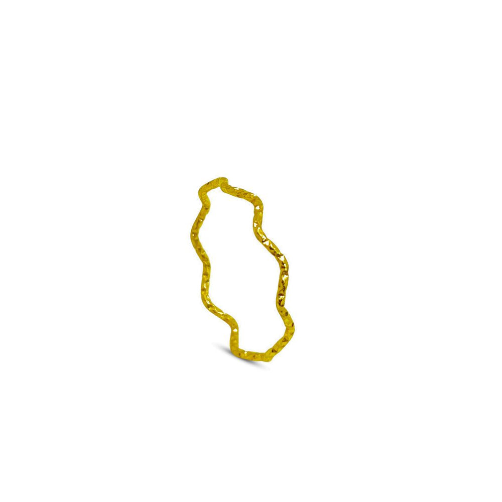 Hamret Tynd Ring - 18K Guldbelagt
