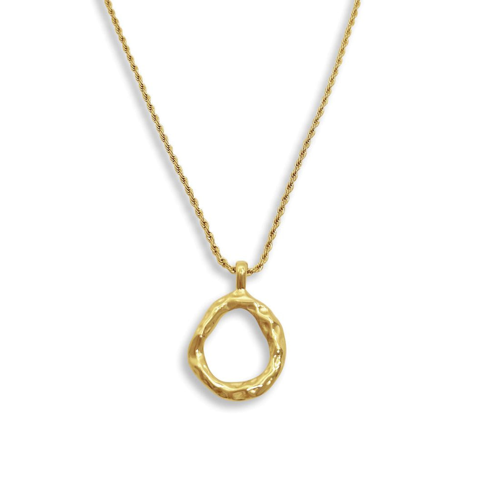 Wavy Circle Halskæde - 18K Guldbelagt