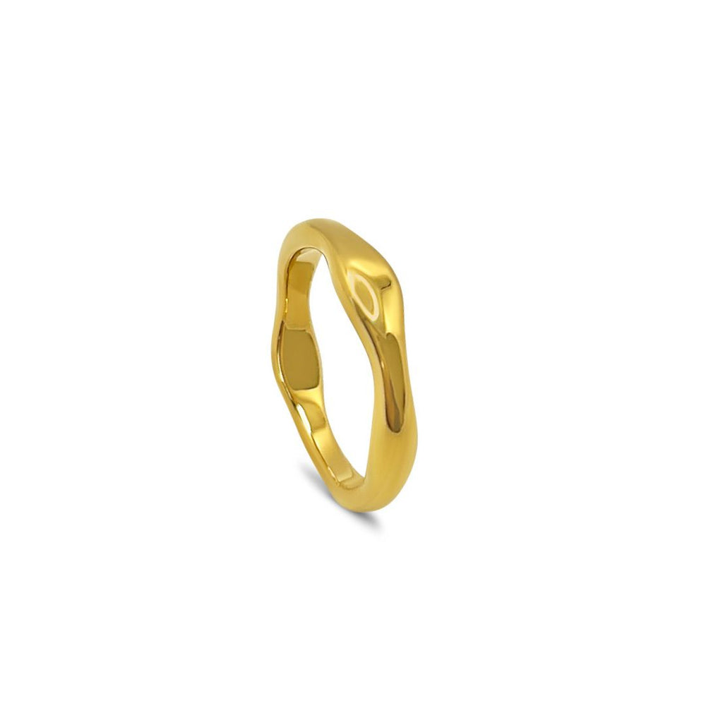Chunky Wave Ring - 18K Guldbelagt