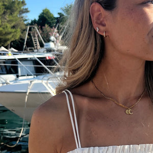 Sol & Måne Halskæde - 18K Guldbelagt