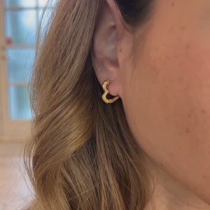 Heart Shape Hoops Øreringe - 18K Guldbelagt