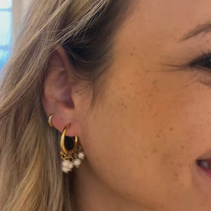 Perle Hoops Øreringe - 18K Guldbelagt
