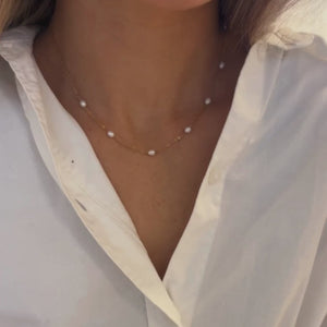 Perle Dot Halskæde - 18K Guldbelagt