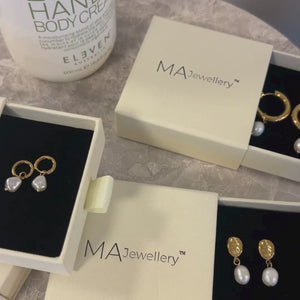 Chunky Perle Hoops Øreringe - 18K Guldbelagt