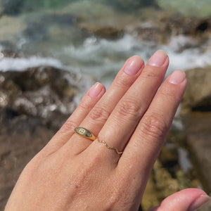 Star Oval Ring - 18K Guldbelagt