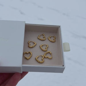 Heart Shape Hoops Øreringe - 18K Guldbelagt